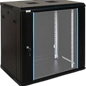 12U 600x600 Wall Mount Rack Cabinet, Tempered Glass Front Door, Loading Capacity of Up to 70kg, Fan Hole on Top Cover, Black #117