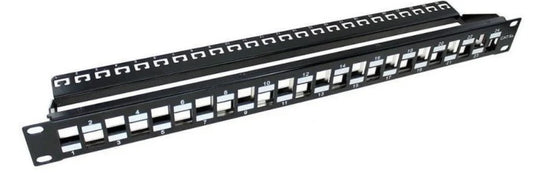 Empty 24-port patch panel for CAT6A UTP STP networks Kuwes KSNTF24-C6A-B-BK #1863