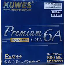 KUWES SLIM CAT6A UTP PURE PURPLE COPPER 305MTR #1275