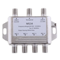 MS34 Satellite Switch, Multi-Switch, 4 Outlets Max, Silver