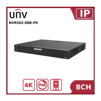 UNV (Uniview) NVR502-08B-P8- 8CH WITH POE- 2 SATA #1488